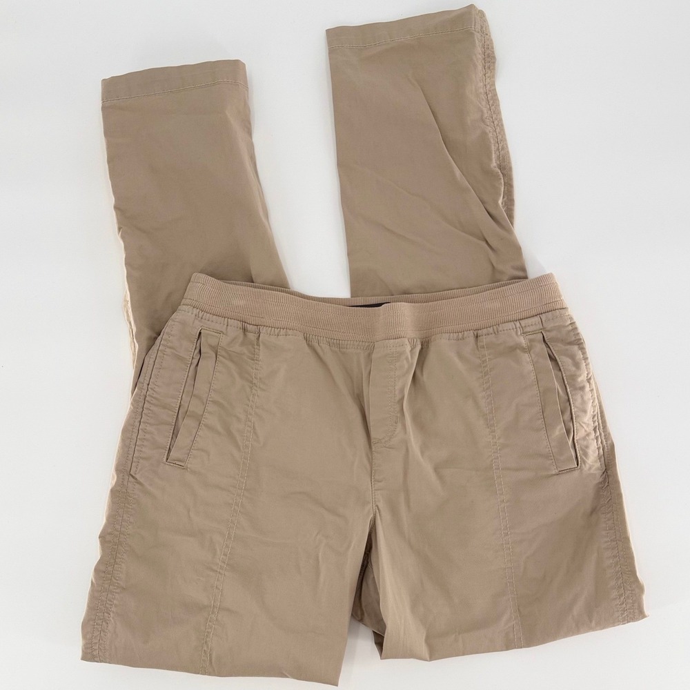 EDDIE BAUER Women's Khaki Pull On Stretch Pants Size 10 Straight Leg